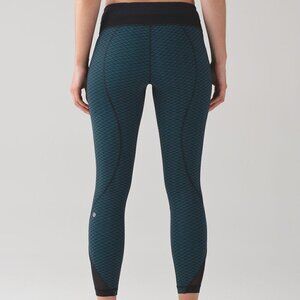 Lululemon Inspire Right Leggings sz Jacquard Black Indian Ocean Blue
